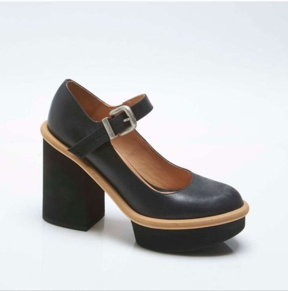 FREE PEOPLE MARY JANE PLATFORM WOMENS HEELS LEATHER MADE IN SPAIN SIZE 37 - Picture 2 of 15